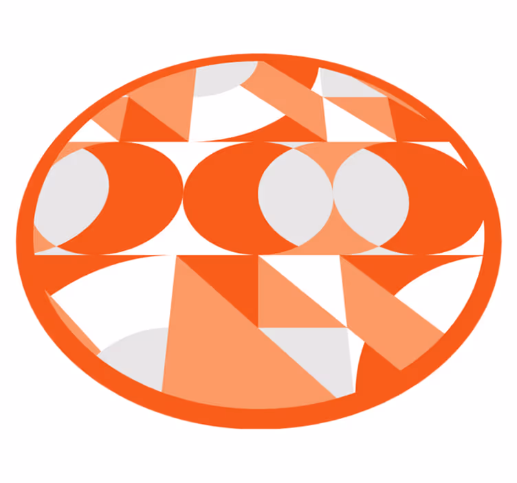 vinylový koberec s geometrickýmy tvarmi oranžové retro vzory - Tenstickers
