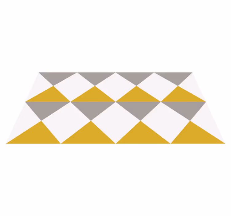 vinylový koberec s geometrickýmy tvarmi sivé a žlté diamanty - Tenstickers