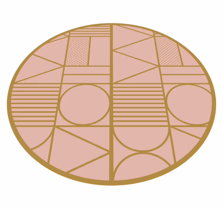 vinylový koberec s geometrickýmy tvarmi ružový motív - Tenstickers