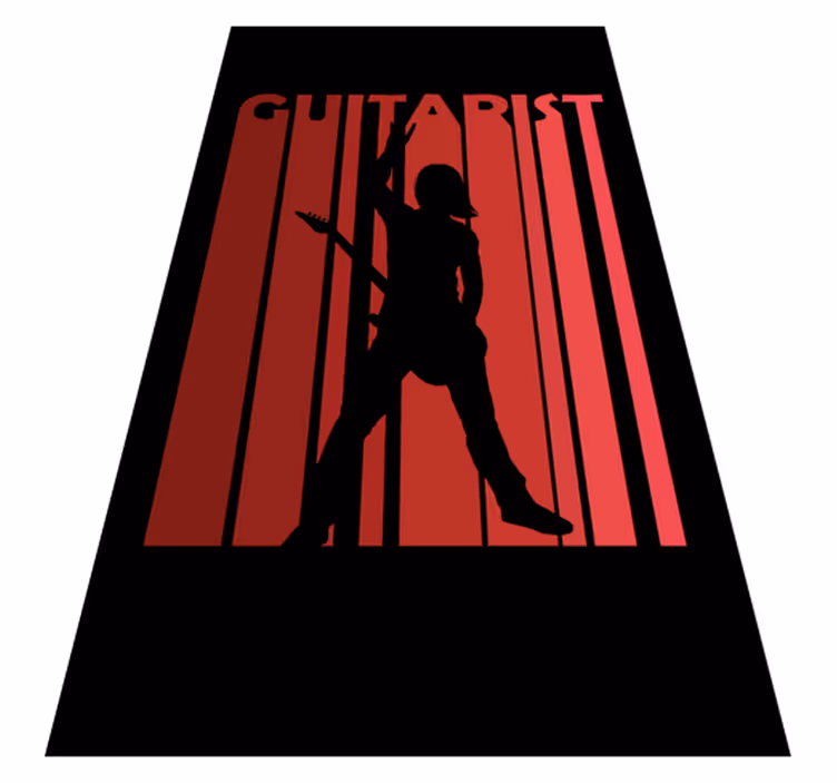 vzorovaný vinylový koberec gitarista silueta - Tenstickers
