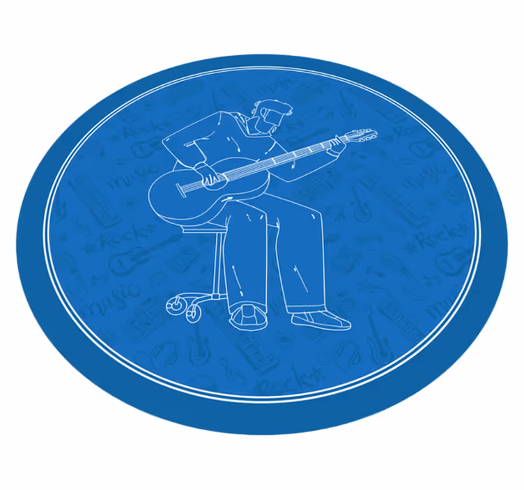 Sediaci gitarista minimalistický dizajn moderný koberec - Tenstickers