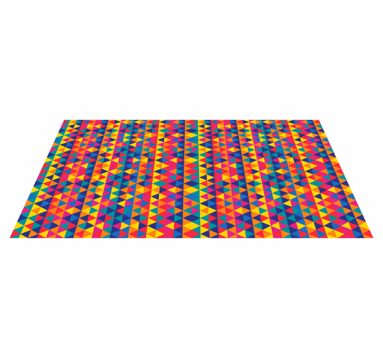 Vinylový koberec s geometrickými tvarmi farebné trojuholníky - Tenstickers