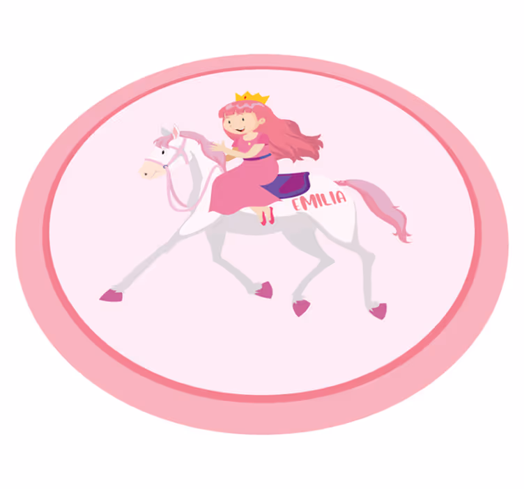 Ružová princezná na bielom koni - Tenstickers