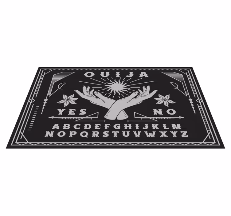 čiernobiely vintage koberec z dosky ouija - Tenstickers