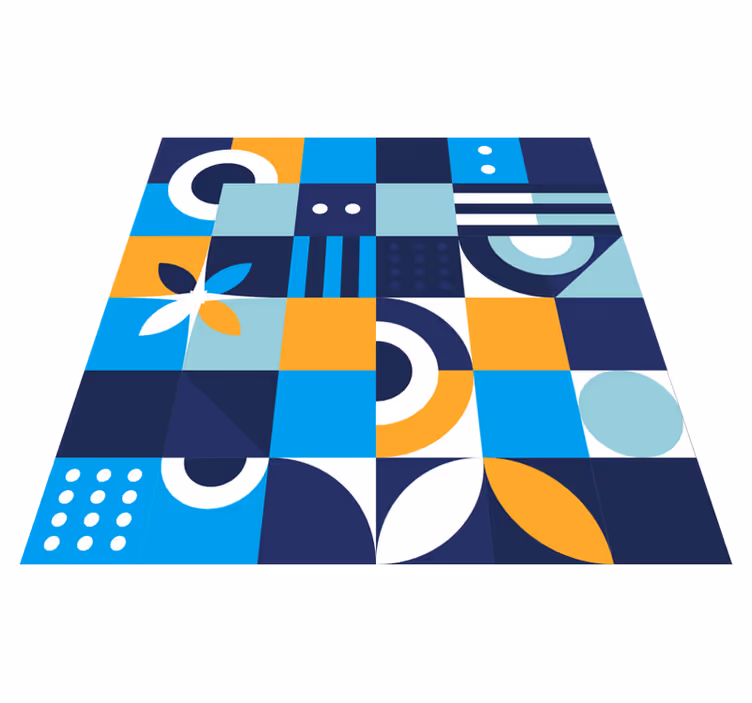 vinylový koberec kachličky geometrické farebné tvary - Tenstickers