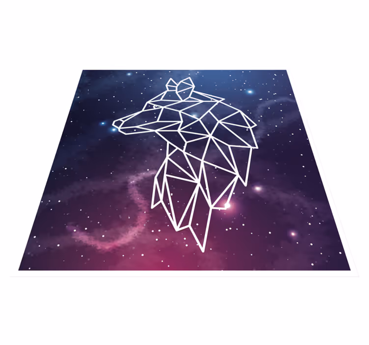 vinylový koberec zvierací vzor geometrická silueta medveďa - Tenstickers