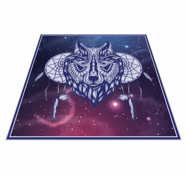 vinylový koberec do spálne motív lapača snov vlka - Tenstickers