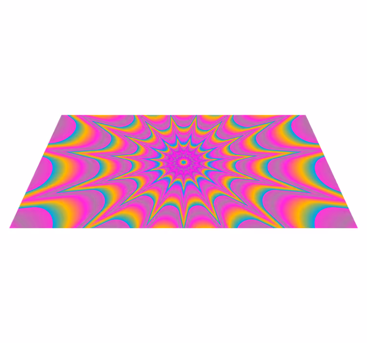 Psychedelický optický retro hviezda obdĺžnikový koberec - Tenstickers