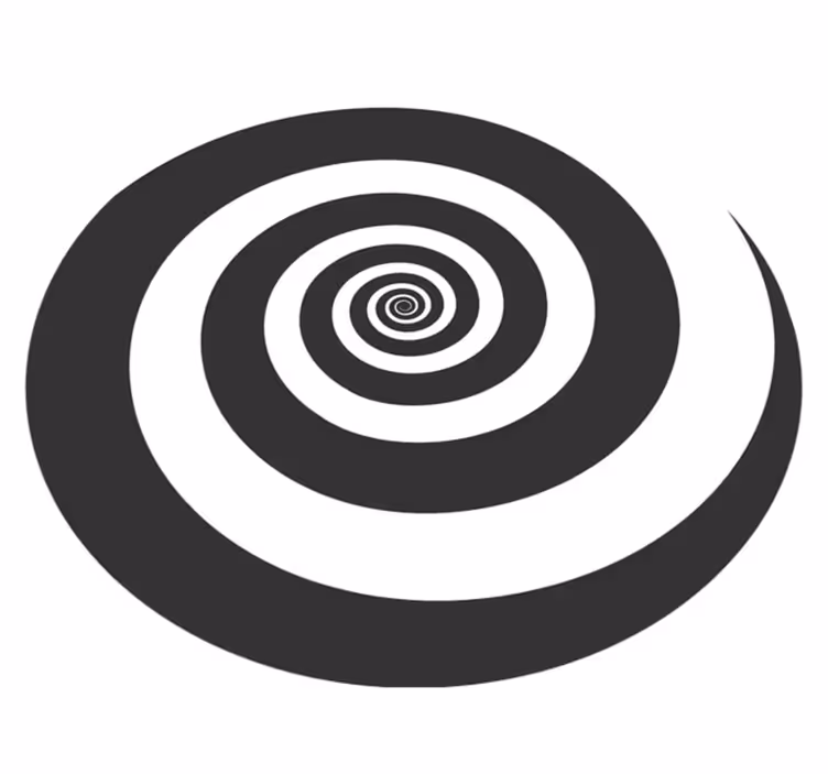 čiernobiely hypnotický retro teen vinylový koberec - Tenstickers