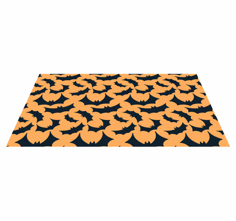 Halloweenske koberce so vzorom oranžových a čiernych netopierov - Tenstickers