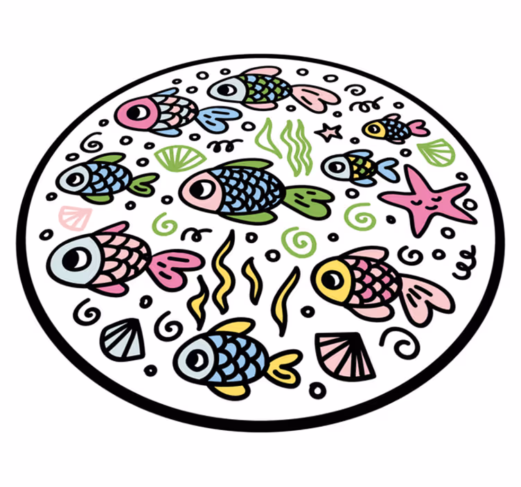vinylové koberce zvieratá farebné vzory rýb - Tenstickers
