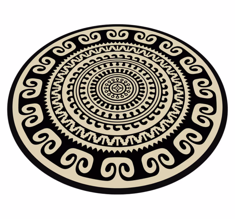 vinylový koberec mandala klasický kruhový vzor - Tenstickers