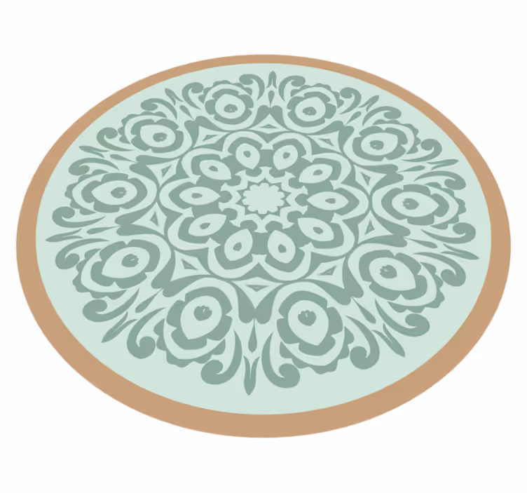 vinylový koberec mandala okrúhly botanický aranžmán - Tenstickers