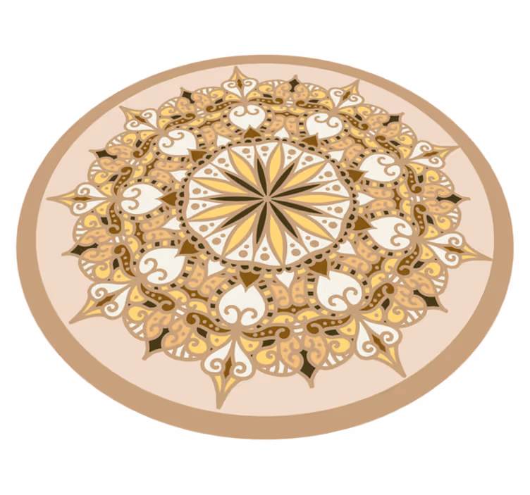 vinylový koberec mandala elegantná zlatá ornamentácia - Tenstickers