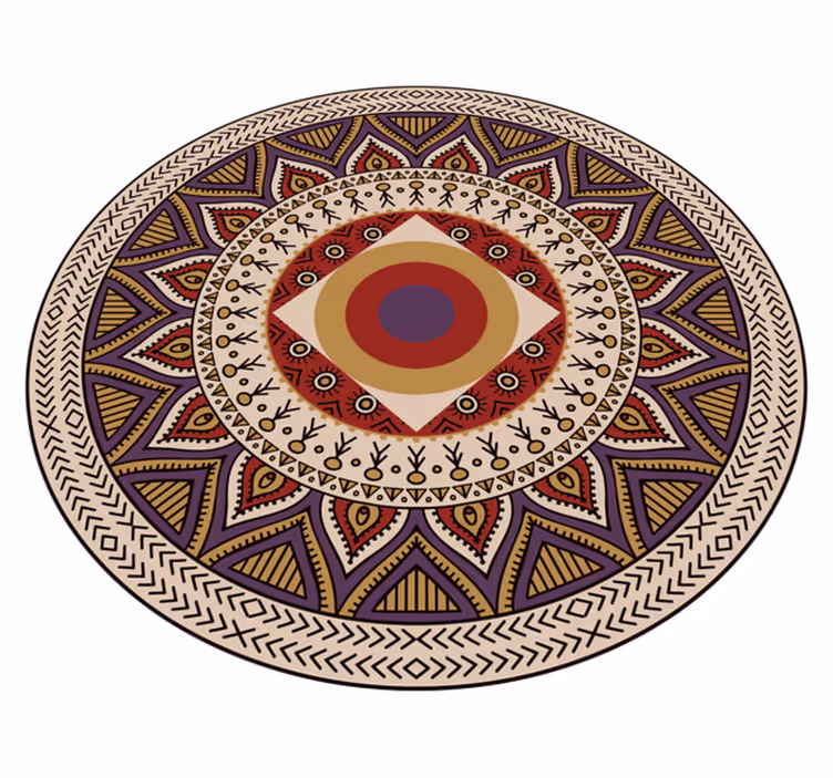vinylový koberec mandala živý kruhový vzor - Tenstickers