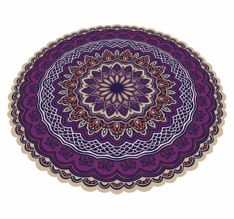 vinylový koberec mandala žiarivý fialový dizajn - Tenstickers
