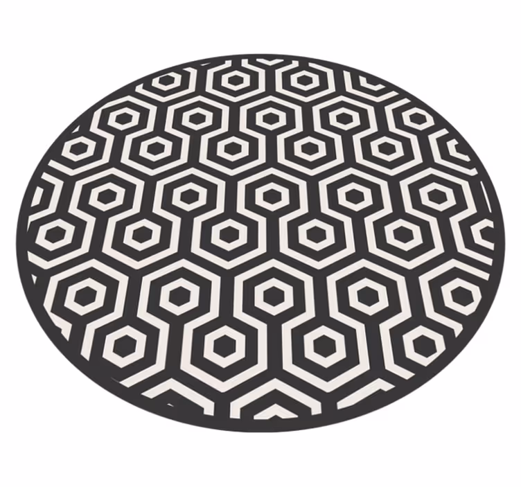 Geometrický čiernobiely tvar vintage koberec - Tenstickers