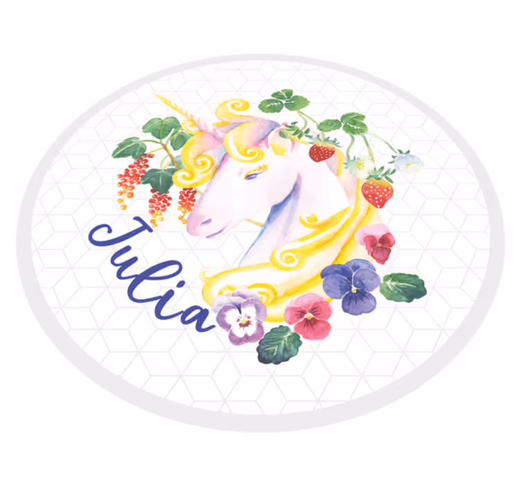 vinylový koberec pre mládež kvet jednorožca na mieru - Tenstickers