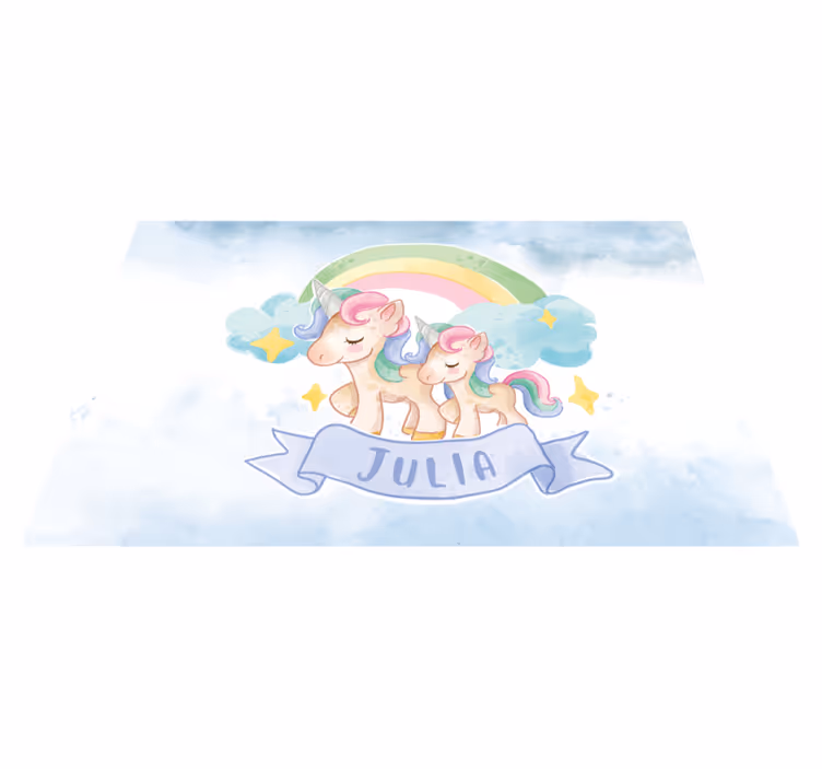 Rôzne vinylové koberce pre deti s ilustráciou jednorožcov - Tenstickers