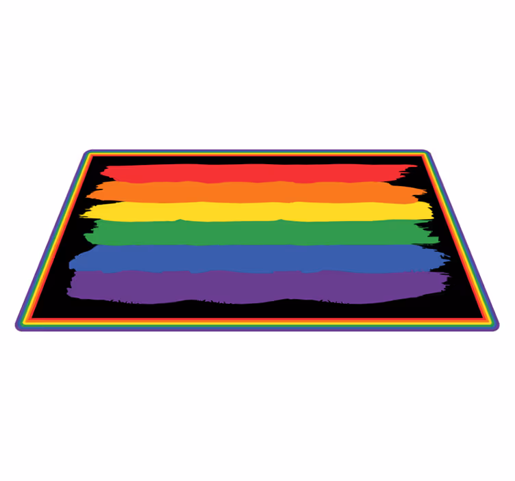 pruhovaný vinylový koberec farebné dúhové pruhy - Tenstickers