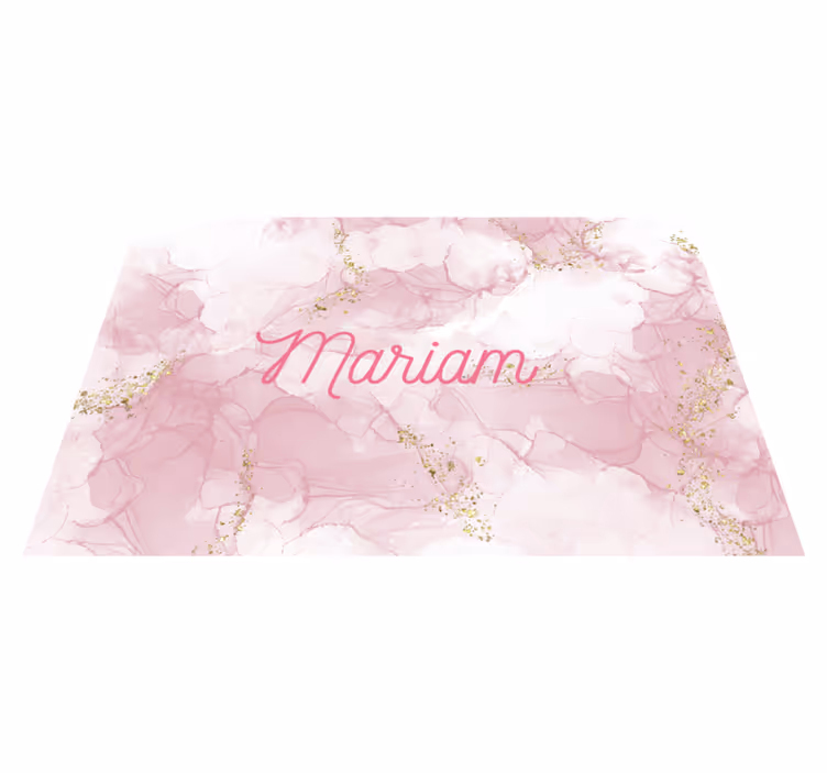 Mramorový vinylový koberec elegantné ružové meno - Tenstickers