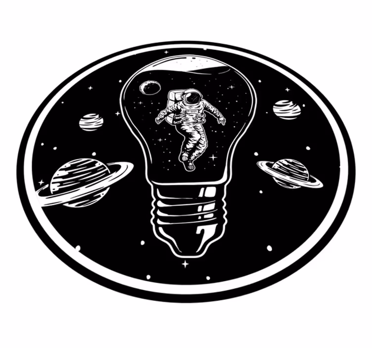 hviezdy vinylový koberec kozmonaut v žiarovke - Tenstickers