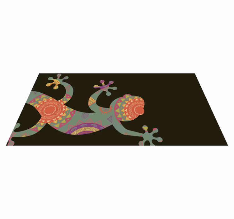 vinylový koberec mandala farebná geometrická jašterica - Tenstickers