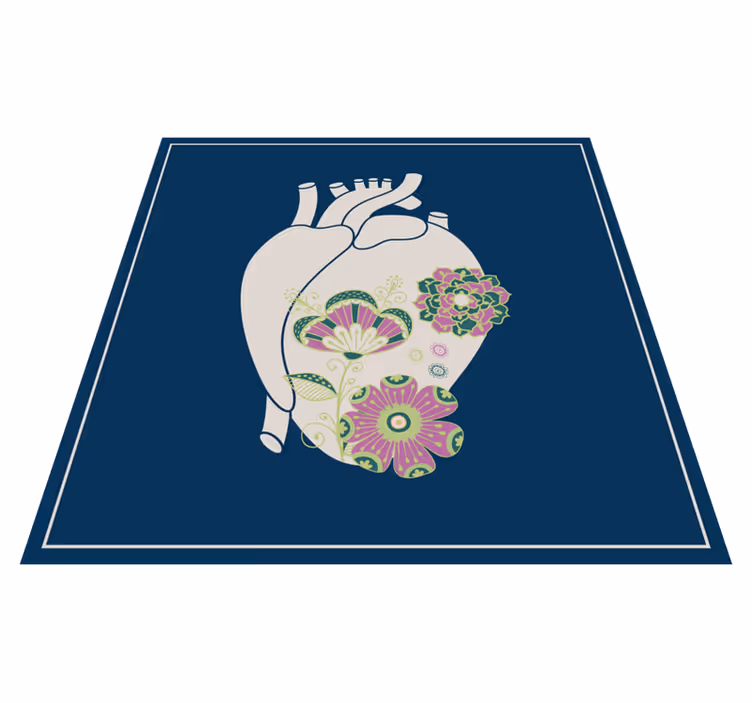 severský vinylový koberec kvetinový vzor srdca - Tenstickers