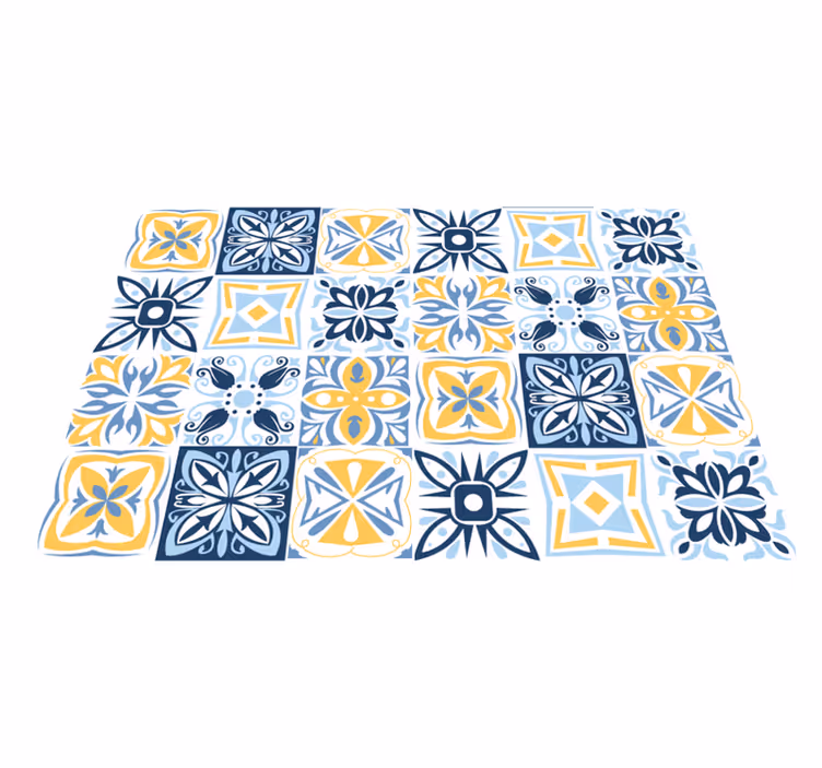 Modrý južný imitačný vzor kachľový koberec - Tenstickers