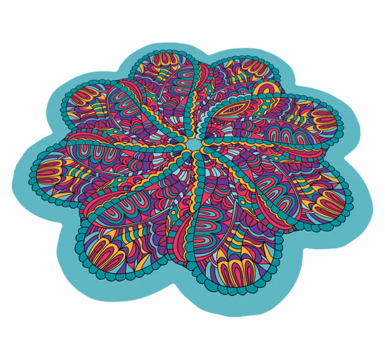 Pestrofarebný svetlý vinylový koberec mandala - Tenstickers