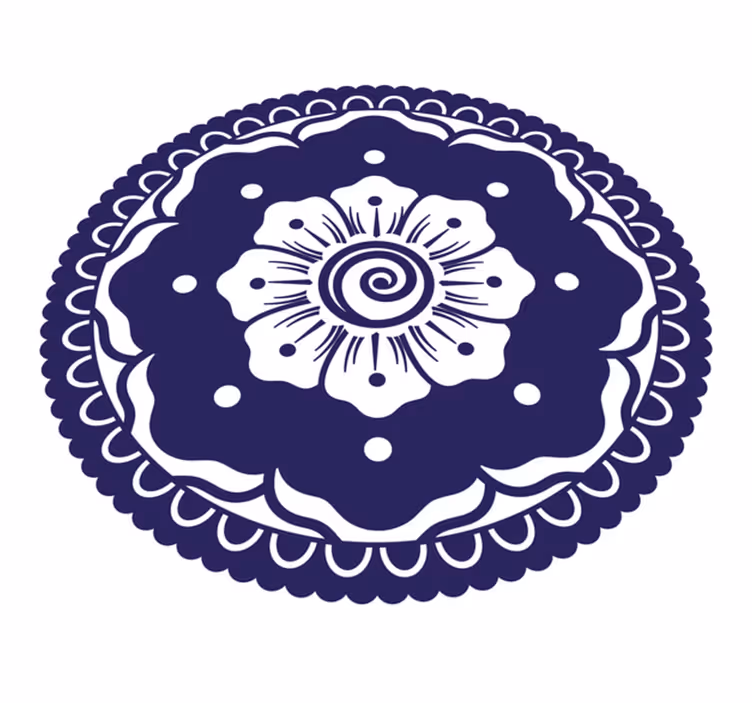 vinylový koberec mandala námornícky kvetinový aranžmán - Tenstickers