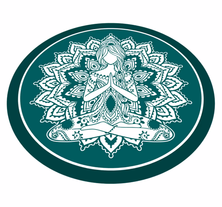 Vinylový koberec mandala s meditujúcou ženou - Tenstickers