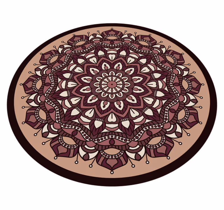 vinylový koberec mandala hnedý komplexný motív - Tenstickers