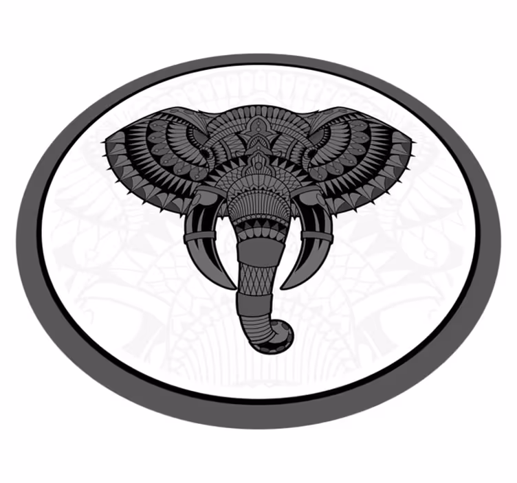 vinylové koberce zvieratá slonia sivá mandala - Tenstickers