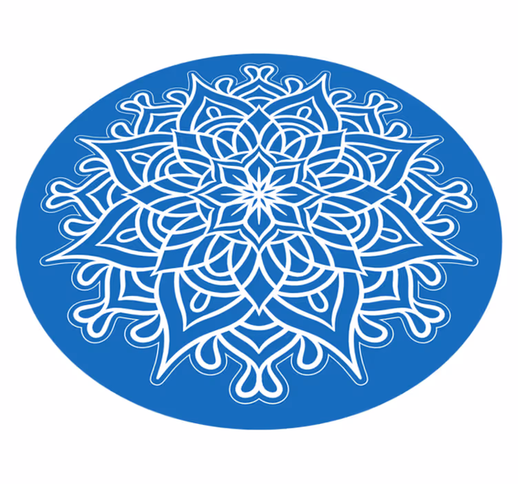 vinylový koberec mandala zložitá modrá kompozícia - Tenstickers