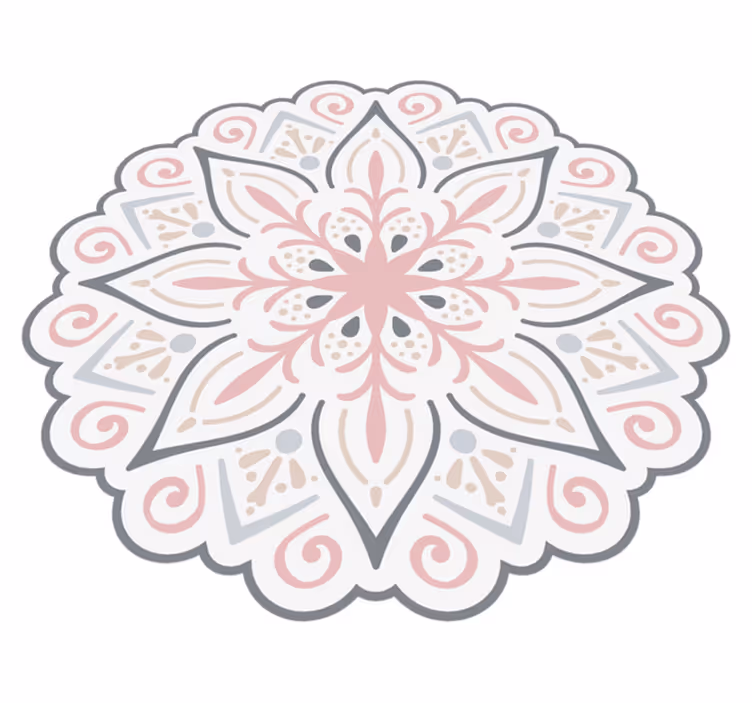 vinylový koberec mandala pôvabný kvetinový prvok - Tenstickers
