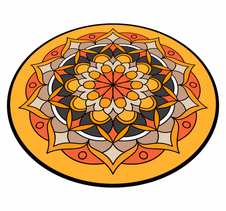 okrúhly vinylový koberec živý mandalový prvok - Tenstickers