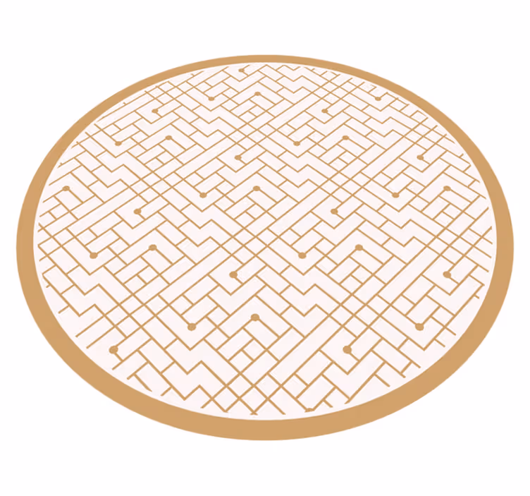 Moderný koberec so vzorom bielej a zlatej čiary - Tenstickers