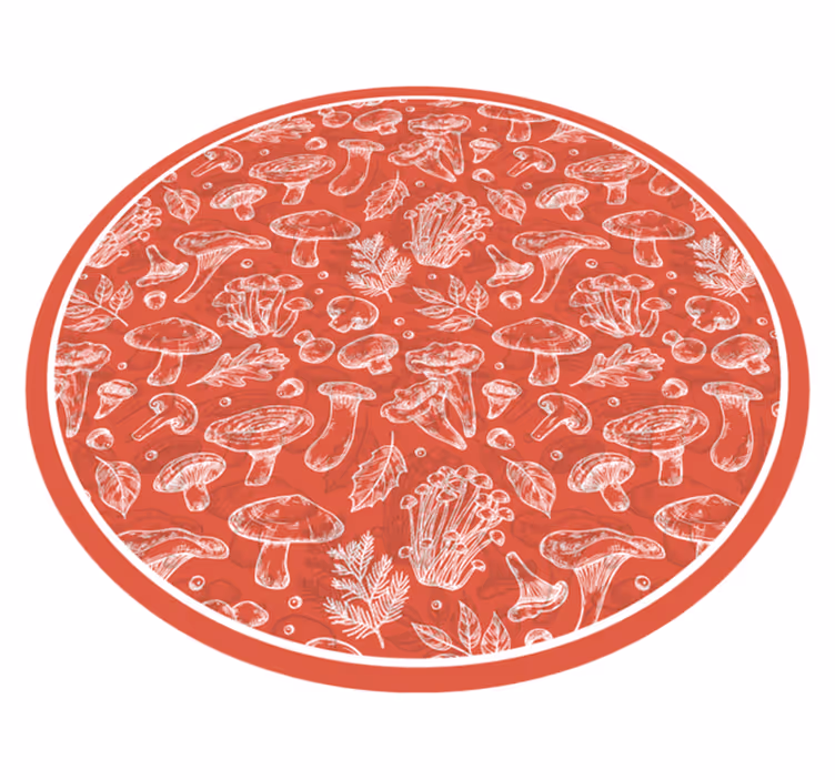 prírodný vinylový koberec ilustrácia húb - Tenstickers
