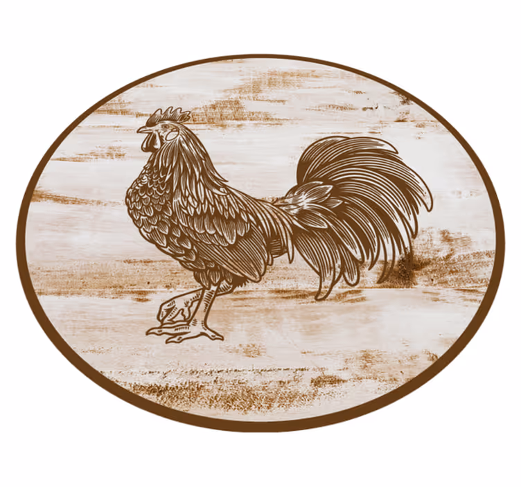 vinylové koberce zvieratá ročník ilustrácie kohúta - Tenstickers