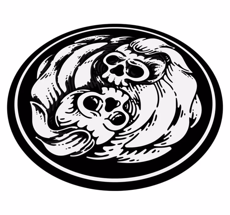vinylový koberec halloween vlny lebky - Tenstickers
