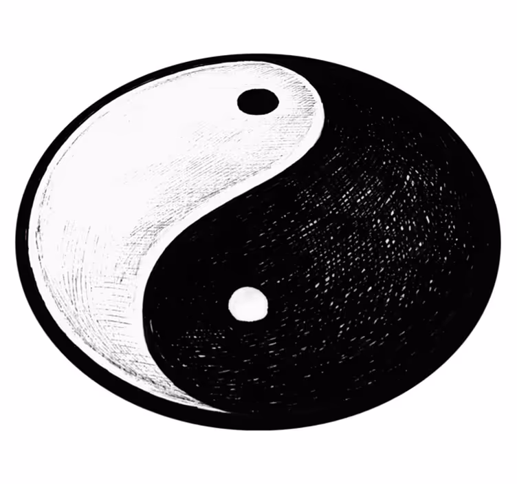 Originálny moderný koberec rovnováhy jin -jang - Tenstickers