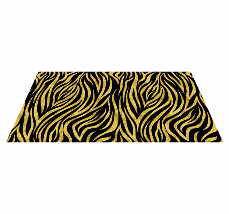 Vinylový koberec zvierací vzor zlatá zebra - Tenstickers