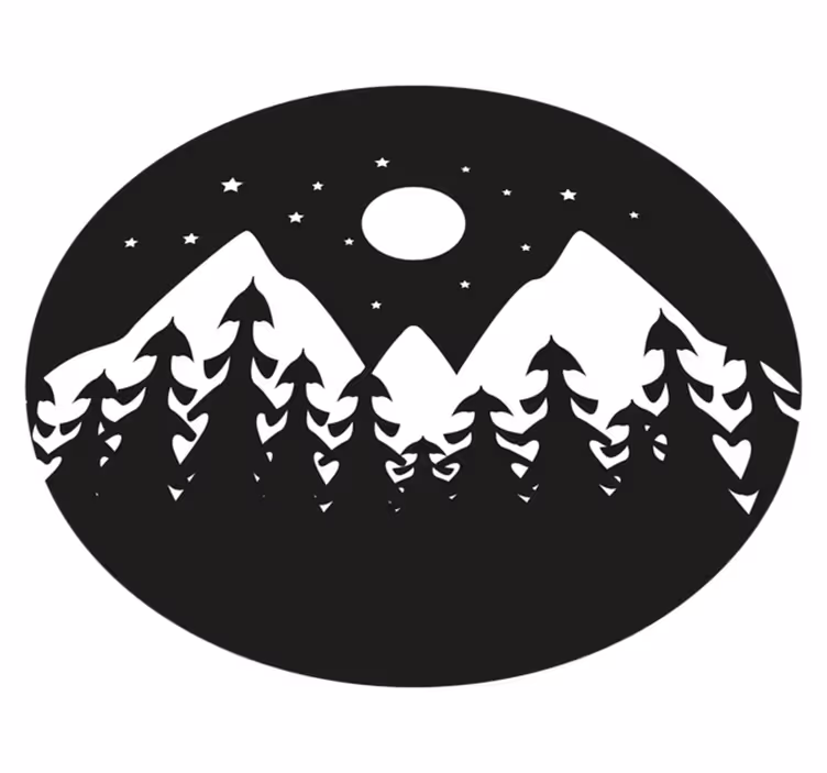 prírodný vinylový koberec horská silueta scéna - Tenstickers
