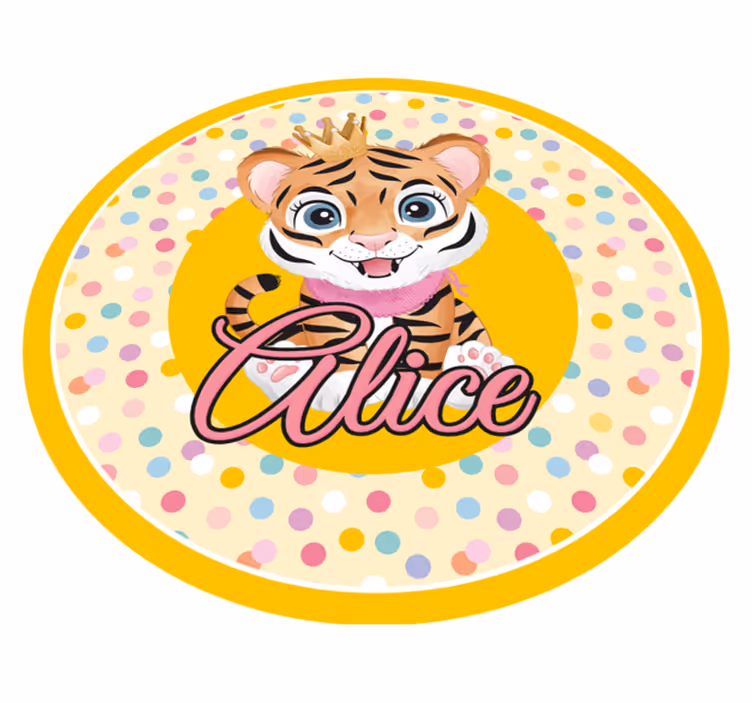 vinylový koberec s menom personalizovaný tiger - Tenstickers