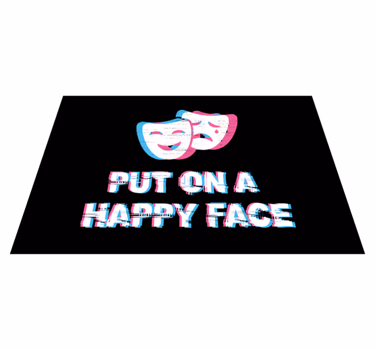 vinylový koberec citáty šťastný výraz tváre - Tenstickers