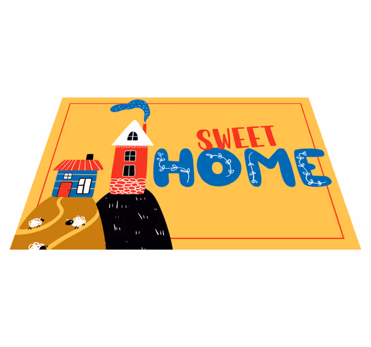 vinylový koberec do predsiene sladký domov - Tenstickers