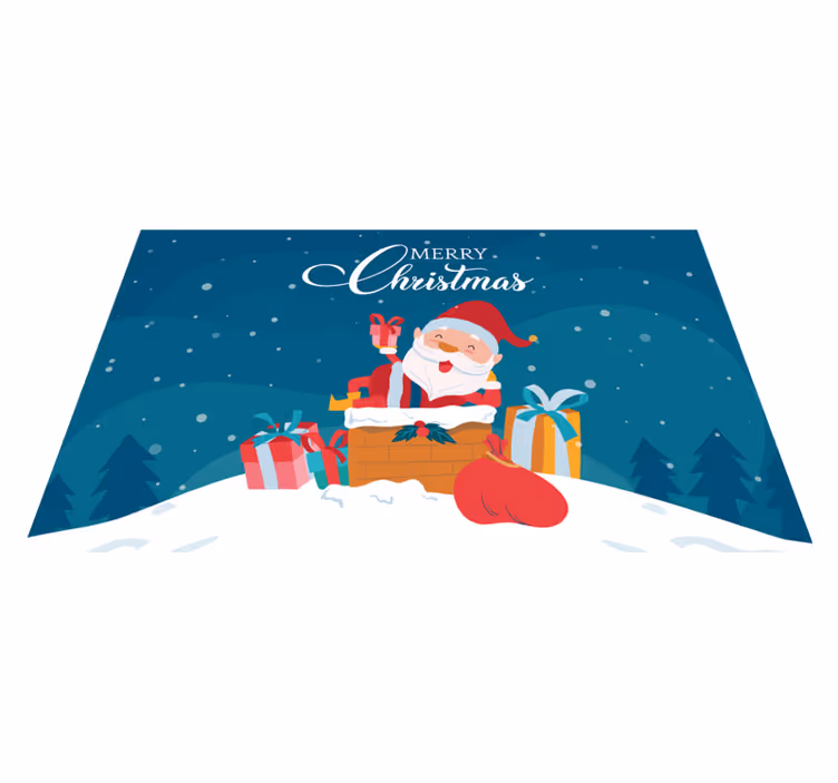 vianočný vinylový koberec veselé santa vibrácie - Tenstickers