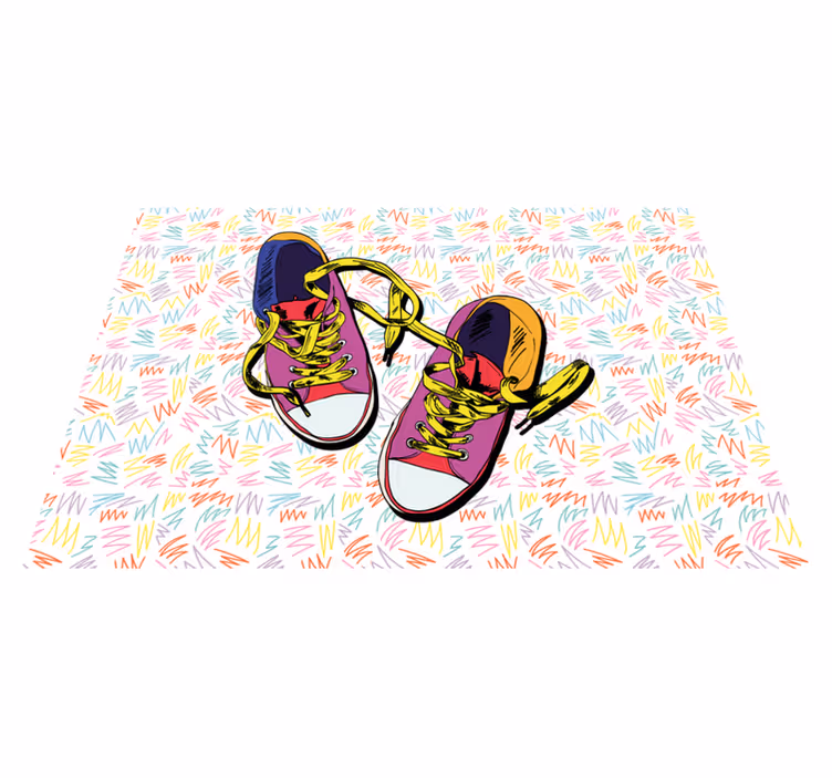 vinylový koberec pre mládež farebný vzor tenisiek - Tenstickers