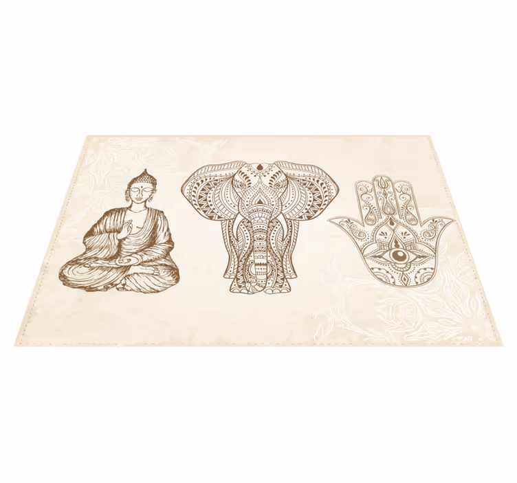 vinylový koberec mandala budhova slonia ruka - Tenstickers